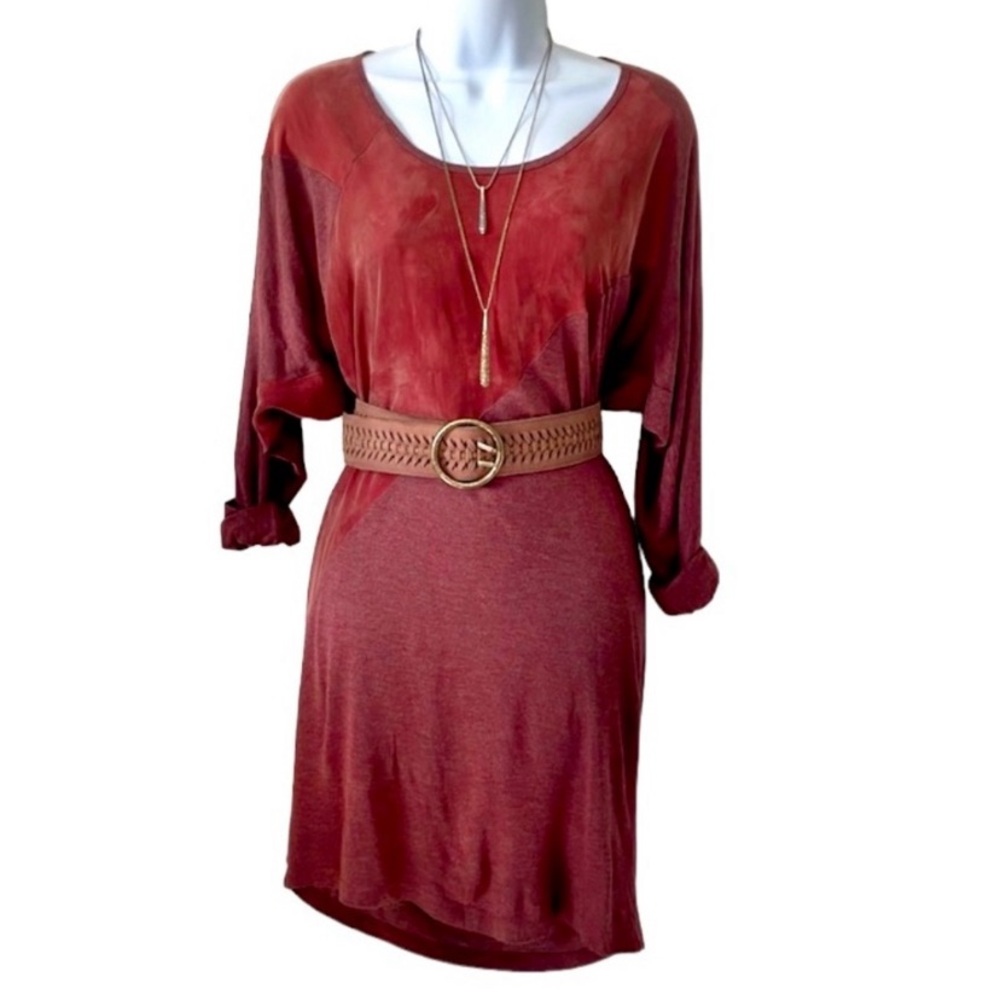 SILVIAN HEACH Red Shirt Mini Dress Long Sleeve